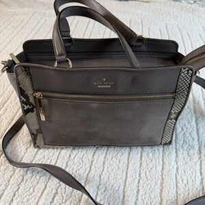 KATE SPADE New York Chatham Lane Anton Stone Grey Satchel Bag Purse Snakeskin